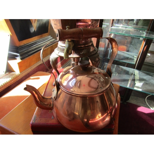 1102 - Early 20th Century Brass Coffee Percolator along with small copper Kettle From Set of Penny Dreadful... 