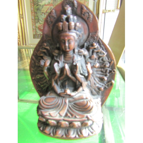 1124 - Bronze Figure of Seated Deity Lotus Position Approximately 5 Inches High