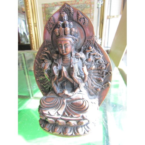 1124 - Bronze Figure of Seated Deity Lotus Position Approximately 5 Inches High