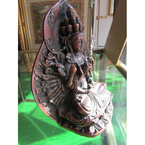 1124 - Bronze Figure of Seated Deity Lotus Position Approximately 5 Inches High