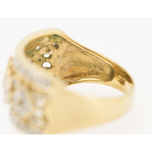 116 - Attractively Detailed Diamond Set Cluster Ring Mounted in 9 Carat Yellow Gold Size O and a Half