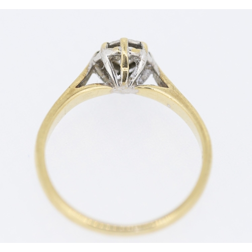 124 - Diamond Solitaire Rubover Set Ring Mounted in 9 Carat Yellow Gold Ring Size M