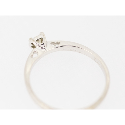 136 - Princess Cut Diamond Solitaire Ring Mounted in 9 Carat White Gold Ring Size O and a Half