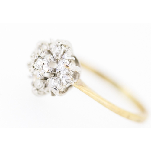 141 - Attractively Detailed Diamond Set Cluster Ring Mounted in 9 Carat Yellow Gold Size K