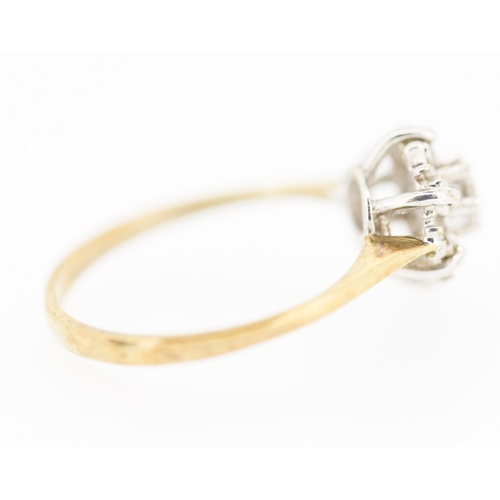 141 - Attractively Detailed Diamond Set Cluster Ring Mounted in 9 Carat Yellow Gold Size K