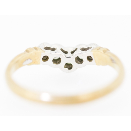 146 - Bezel Sete Diamond Graduated Form Five Stone Ring Mounted in 9 Carat Yellow Gold Ring Size O