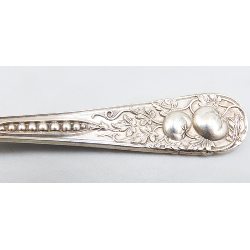 1516 - Silver Tiffany Presentation Spoon Attractively Chased Stamped with Makers Mark to Verso of Well 17cm... 