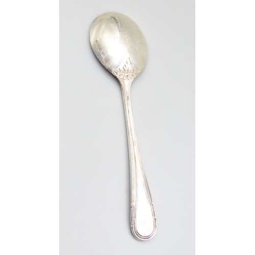 1516 - Silver Tiffany Presentation Spoon Attractively Chased Stamped with Makers Mark to Verso of Well 17cm... 