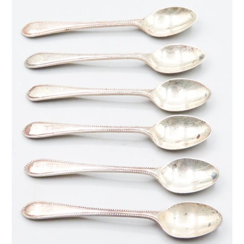 1522 - Set of Six Silver Teaspoons Each 9cm High