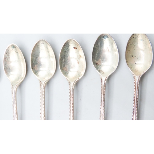 1522 - Set of Six Silver Teaspoons Each 9cm High