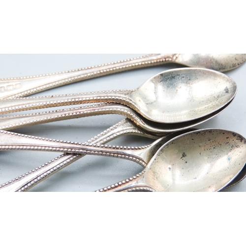 1522 - Set of Six Silver Teaspoons Each 9cm High