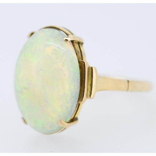 158 - 5 Carat Opal Single Stone Ring Mounted in 9 Carat Yellow Gold Ring Size I