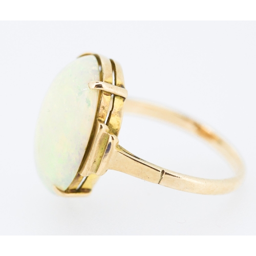 158 - 5 Carat Opal Single Stone Ring Mounted in 9 Carat Yellow Gold Ring Size I