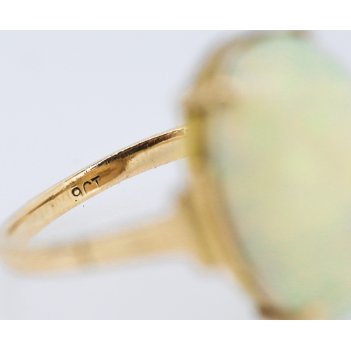 158 - 5 Carat Opal Single Stone Ring Mounted in 9 Carat Yellow Gold Ring Size I