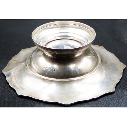 1661 - Pedestal Form Silver Fruit Dish 15cm Diameter x 15cm High