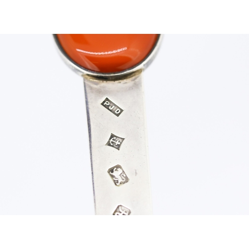 178 - Carnelian Set Silver Letter Knife 24cm Long