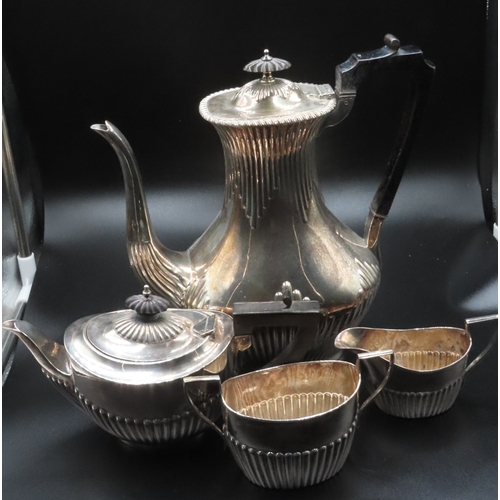 1825 - Silver Four Part Tea and Coffee Set Attractively Detailed