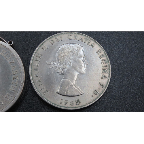 1829 - Three Silver Coins Two Mounted in Silver Pendants Frames One Mounted in Pendant with Silver Chain