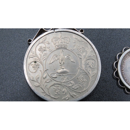 1830 - Three Silver Coins One Mounted in Silver Pendant with Silver Chain