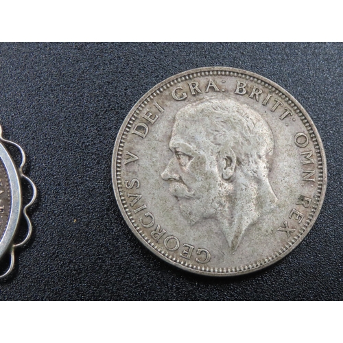 1830 - Three Silver Coins One Mounted in Silver Pendant with Silver Chain