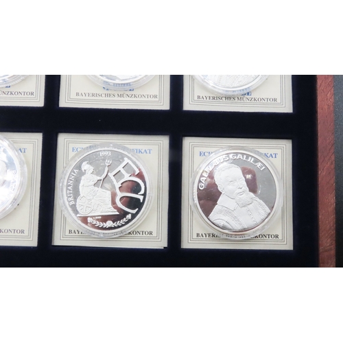 1832 - Full Set of 12 Silver 1oz Each ECUs Coins Mint Condition Encapsulated Contained Within Original Pres... 