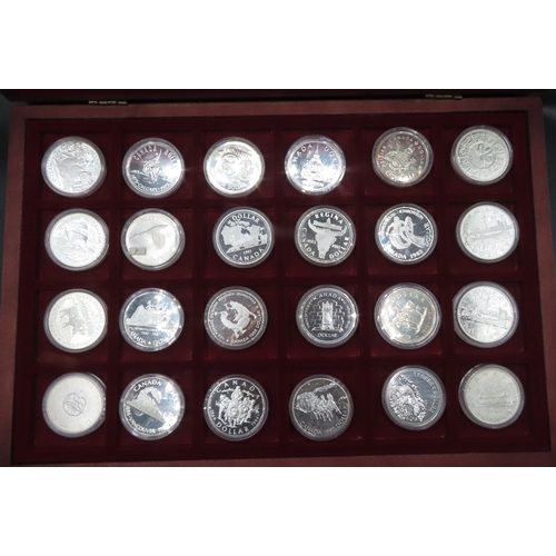 1834 - Set of Twenty-four Various Canadian 1oz Silver Coins Various Silver Dollars Mint Encapsulated Contai... 