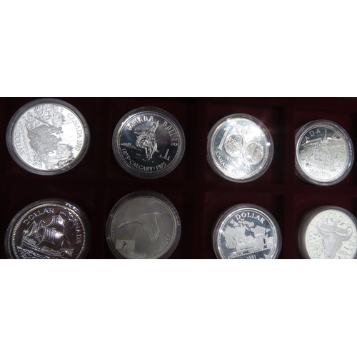 1834 - Set of Twenty-four Various Canadian 1oz Silver Coins Various Silver Dollars Mint Encapsulated Contai... 