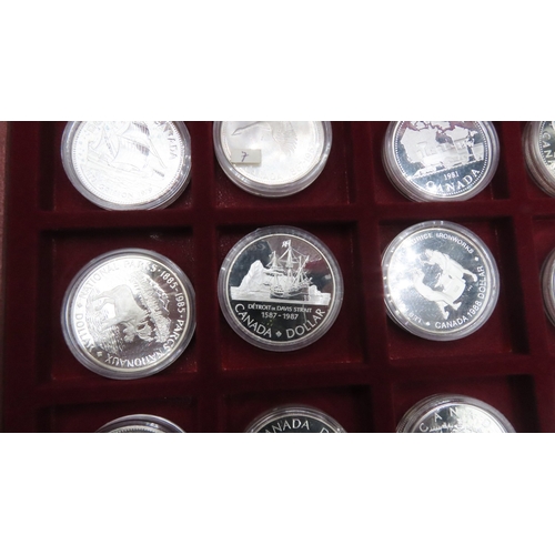 1834 - Set of Twenty-four Various Canadian 1oz Silver Coins Various Silver Dollars Mint Encapsulated Contai... 