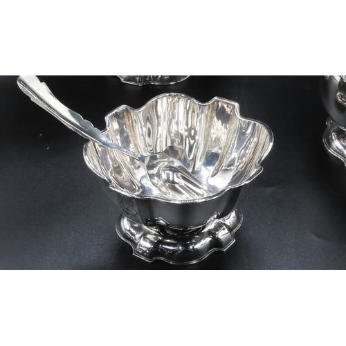 1839 - Four Part Silver Coffee and Tea Service Attractively Detailed with Finely Chased Decoration