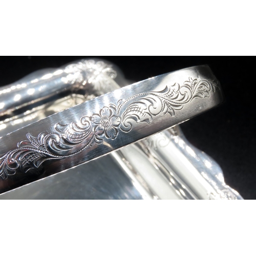 1841 - Silver Strawberry Dish Swing Carry Handle Bun Supports Engraved Detailing to Handle 13cm Wide x 10cm... 