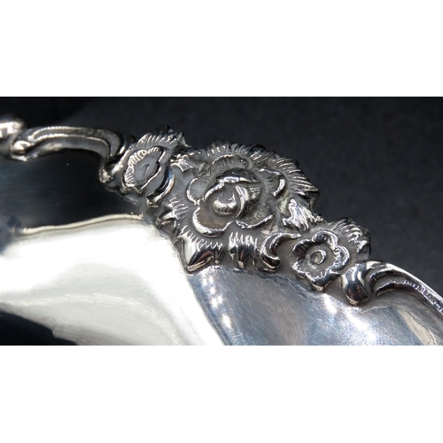 1842 - Silver Fruit Bowl Shaped Circular Form Chased and Embossed Decoration Above Further Shaped Supports ... 