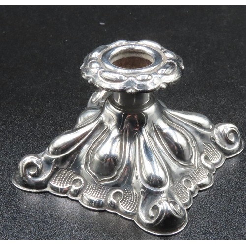 1851 - Silver Candle Stick Rest Rocco Form 4cm High x 6cm Wide