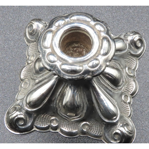 1851 - Silver Candle Stick Rest Rocco Form 4cm High x 6cm Wide