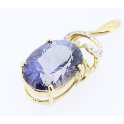 2 - Attractively Detailed Topaz Set Pendant Mounted in 9 Carat Yellow Gold 3.5cm High Set on 9 Carat Yel... 