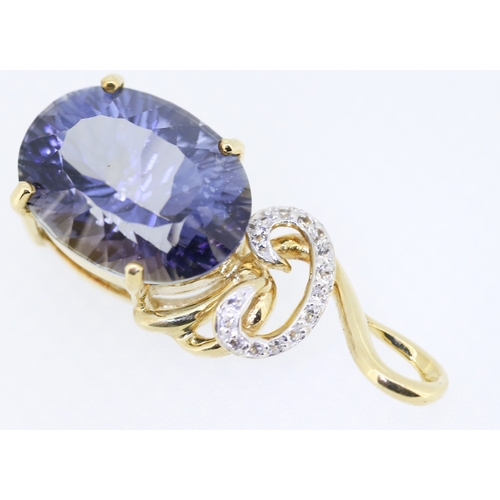 2 - Attractively Detailed Topaz Set Pendant Mounted in 9 Carat Yellow Gold 3.5cm High Set on 9 Carat Yel... 