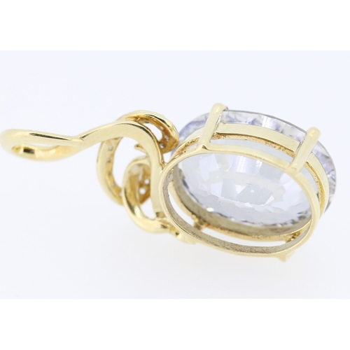 2 - Attractively Detailed Topaz Set Pendant Mounted in 9 Carat Yellow Gold 3.5cm High Set on 9 Carat Yel... 