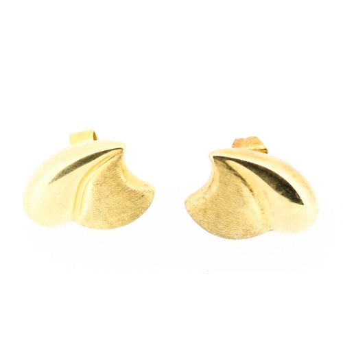 20 - Pair of 9 Carat Yellow Gold Unusual Form Earrings 1.5cm High