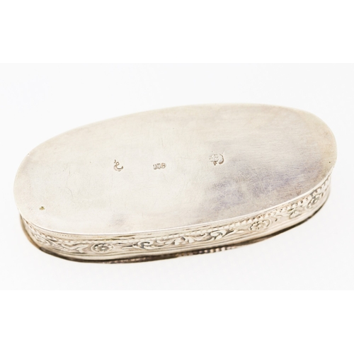 207 - Antique Oval Form Table Box Oval Form Decorated with Playful Cherub Motifs Approximately 8cm Wide Hi... 