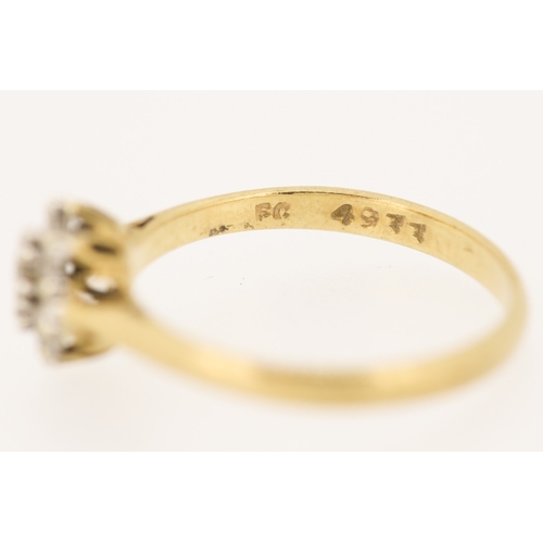 228 - Diamond Cluster Set Ring Mounted in 9 Carat Yellow Gold Ring Size K and a Half