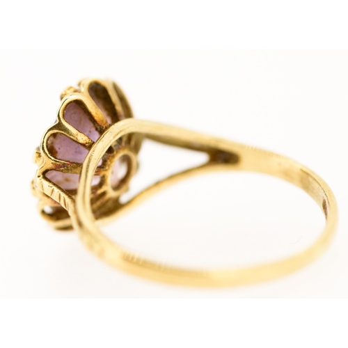 23 - Attractively Detailed Amethyst Set Single Stone Ring Mounted in 9 Carat Yellow Gold Ring Size J