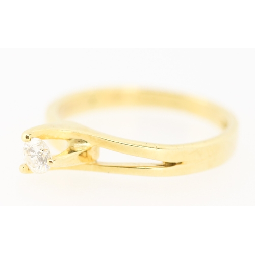 243 - Diamond Solitaire Three Claw Set Mounted in 18 Carat Yellow Gold Ring Size L and a Half