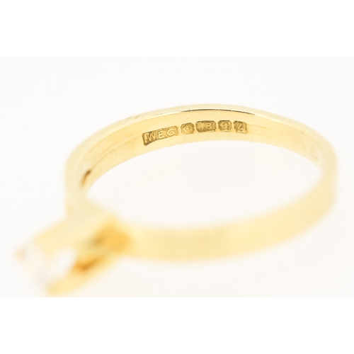 243 - Diamond Solitaire Three Claw Set Mounted in 18 Carat Yellow Gold Ring Size L and a Half