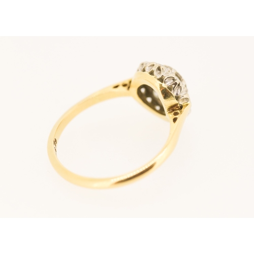 245 - Finely Detailed Diamond Cluster Ring set in Platinum Mounted on 18 Carat Yellow Gold Ring Size O and... 