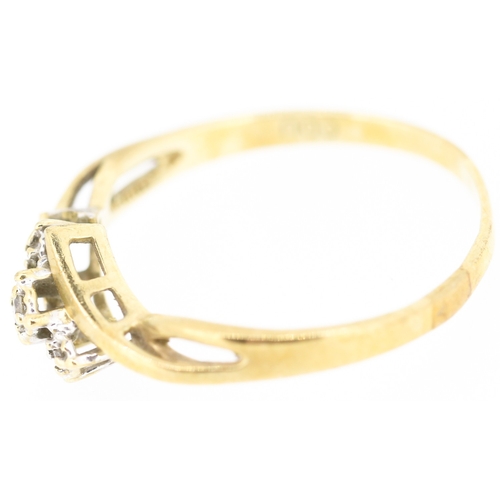 249 - Diamond Set Ring Mounted in 10 Carat Yellow Gold Ring Size S Note Repair Needed