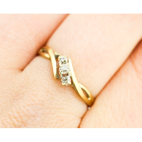 249 - Diamond Set Ring Mounted in 10 Carat Yellow Gold Ring Size S Note Repair Needed