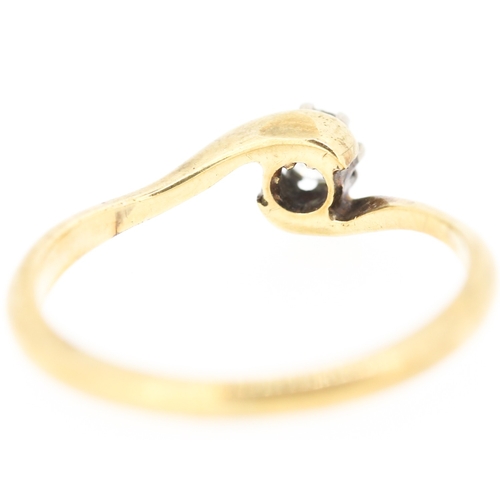 250 - Diamond Solitaire Wrap Around Form Ring Mounted in 9 Carat Yellow Gold Ring Size O and a Half