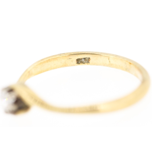 250 - Diamond Solitaire Wrap Around Form Ring Mounted in 9 Carat Yellow Gold Ring Size O and a Half