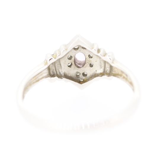 253 - Attractively Detailed Morganite and Diamond Set Ring Mounted in 9 Carat White Gold Ring Size N and a... 