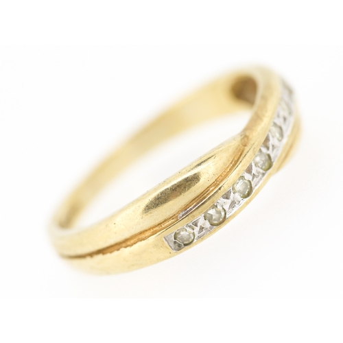 254 - Diamond Set Crossover Ring Mounted in 9 Carat Yellow Gold Ring Size K and a Half