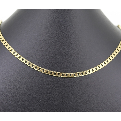 264 - 9 Carat Yellow Gold Flat Link Chain Necklace 74cm Long